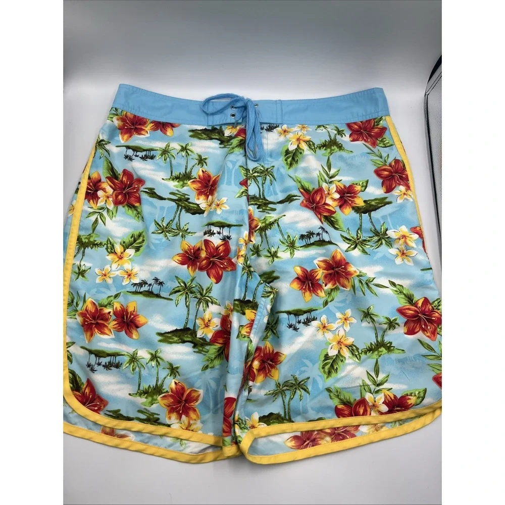 100%‎ Wet Mens Floral Swimming Trunks Size 14 9